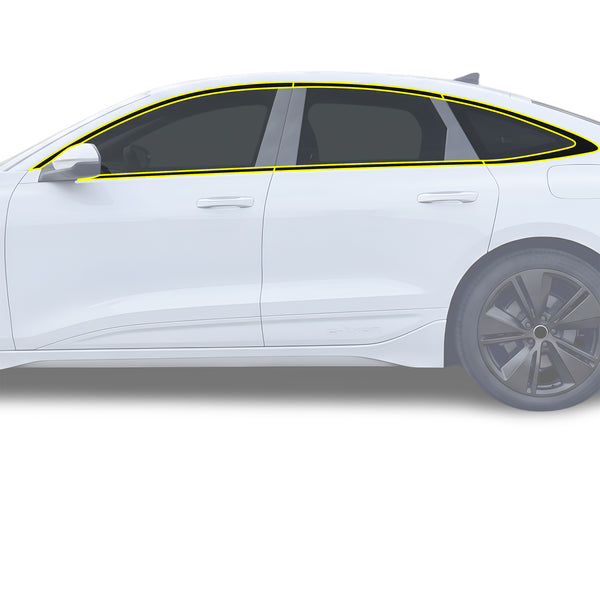 Audi A6 S6 e-tron 2025-2027 Blackout Chrome Delete Kit – Precut Gloss Black Vinyl Overlays Film