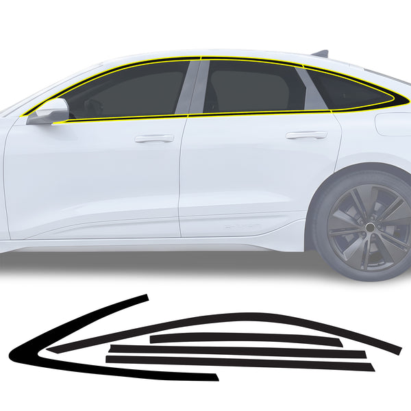 Audi A6 S6 e-tron 2025-2027 Blackout Chrome Delete Kit – Precut Gloss Black Vinyl Overlays Film