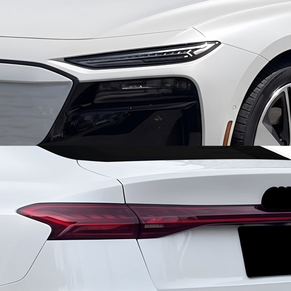 Audi A6 S6 e-tron 2025-2027 Dark Smoke Headlight & Taillight Tint Kit – Precut Vinyl Lens Overlays Film