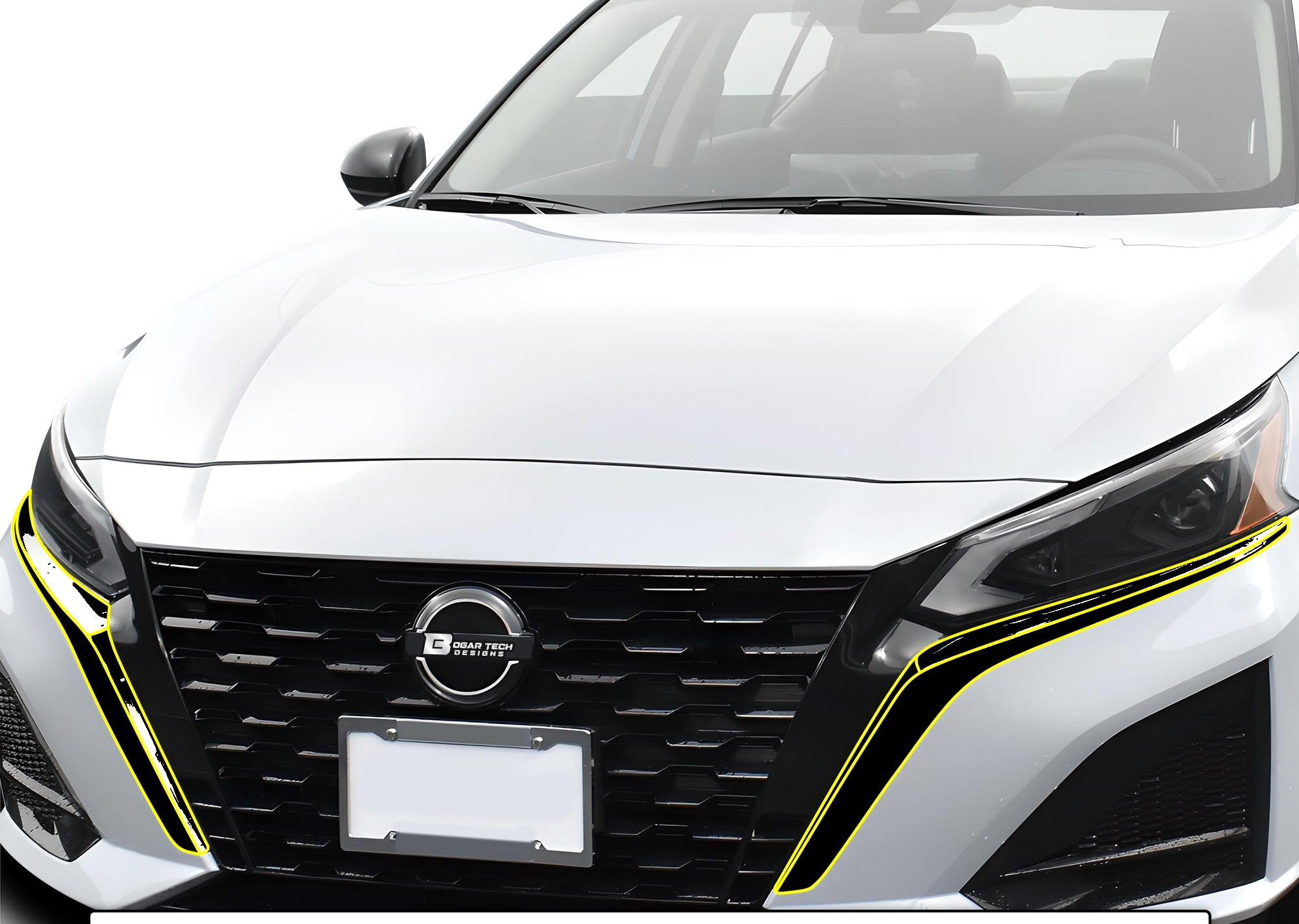 Vinyl Chrome Delete Wheel Sides Front Rear Bumper Trim Blackout Decal Stickers Overlay Film Fits Nissan Altima 2019 - 2025 - Bogar Tech Designs