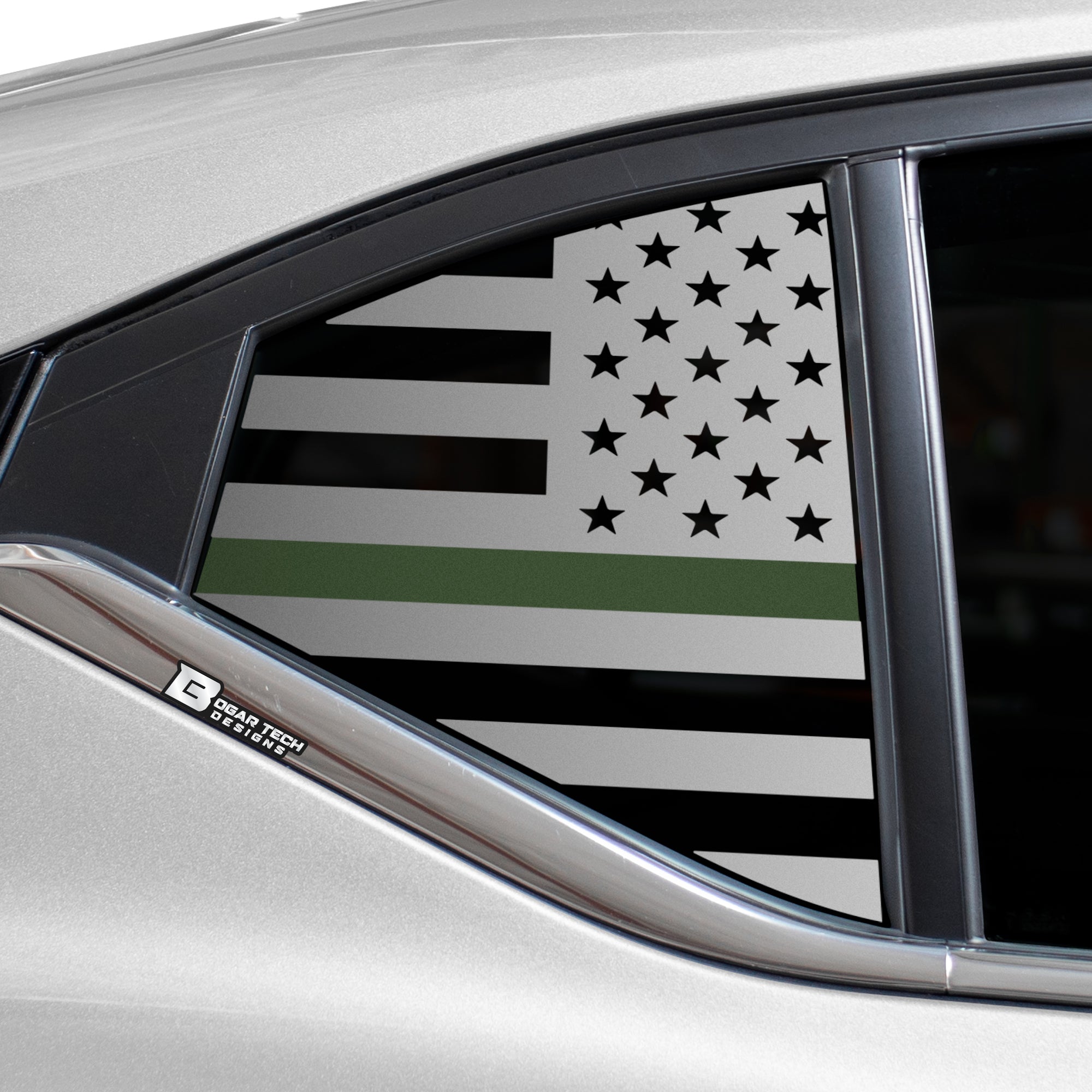 Quarter Window American Flag Vinyl Decal Stickers Fits Nissan Sentra 2020 - 2025 - Bogar Tech Designs