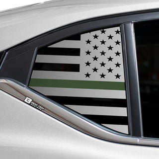 Buy thin-green-line Quarter Window American Flag Vinyl Decal Stickers Fits Nissan Sentra 2020-2024