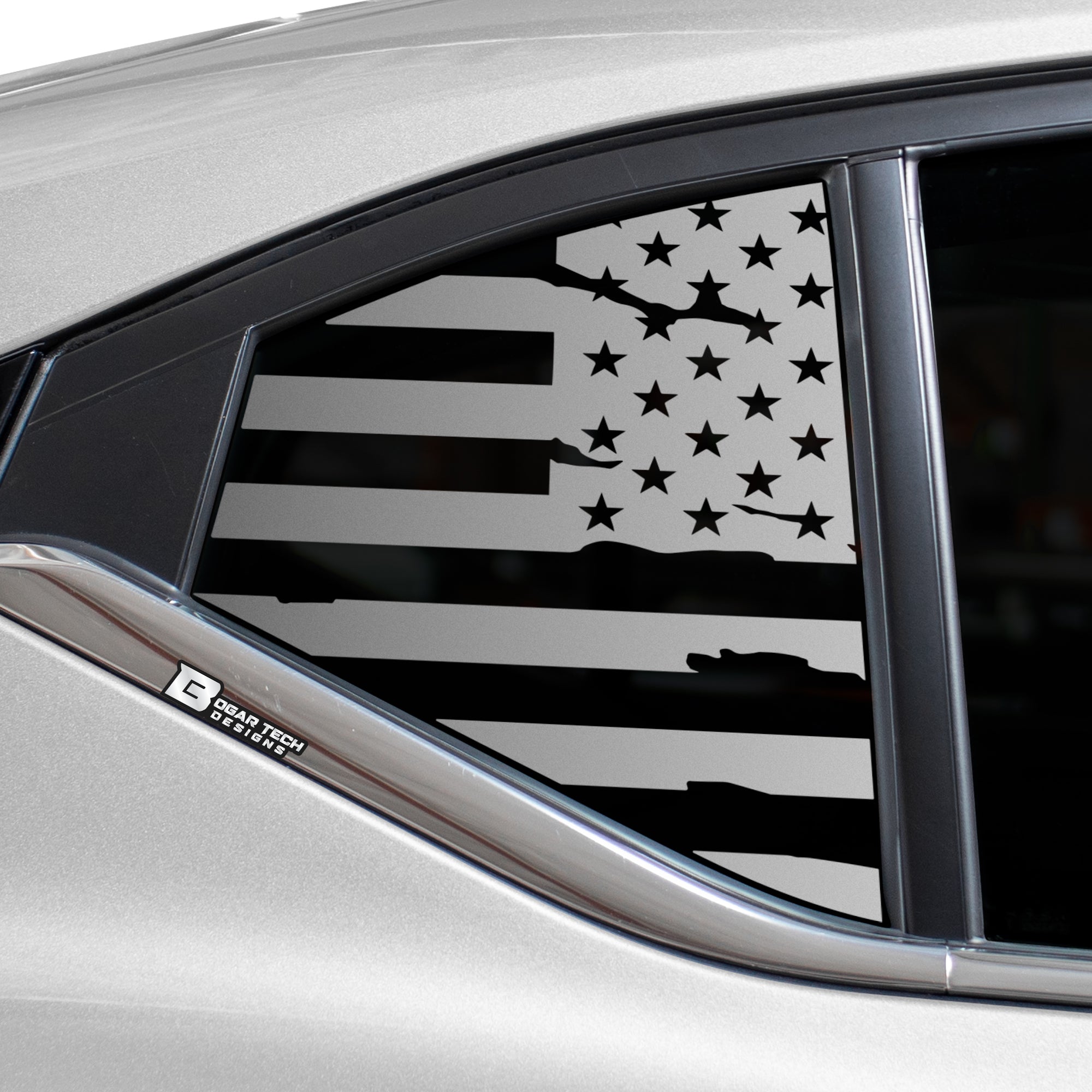Quarter Window American Flag Vinyl Decal Stickers Fits Nissan Sentra 2020 - 2025 - Bogar Tech Designs