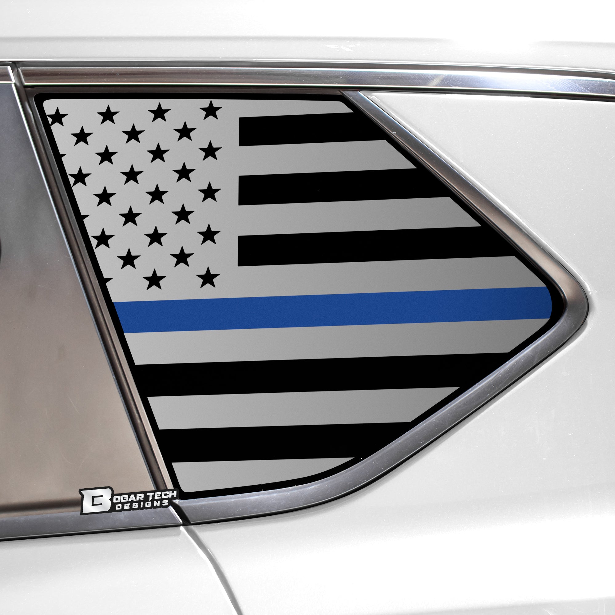 American Flag Rear Quarter Window Vinyl Decal Stickers Fits Nissan Rogue 2021 - 2025 - Bogar Tech Designs