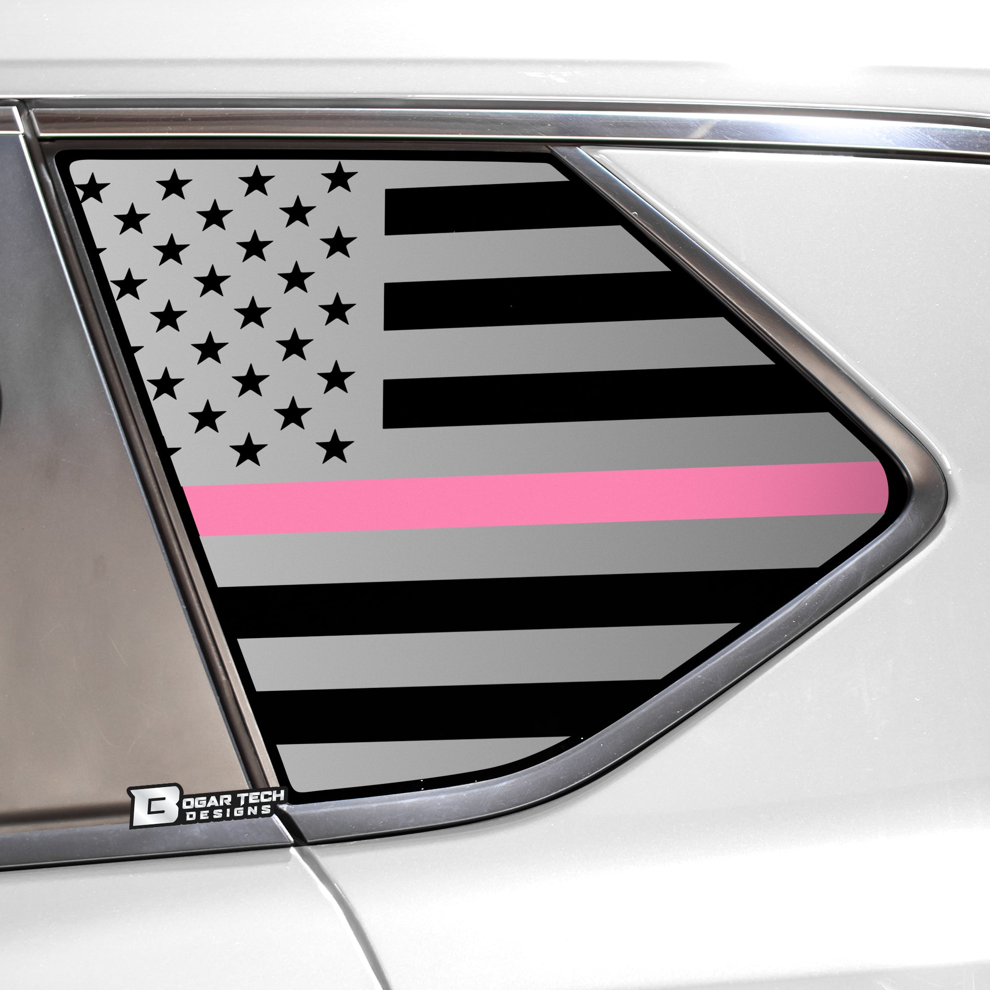 American Flag Rear Quarter Window Vinyl Decal Stickers Fits Nissan Rogue 2021 - 2025 - Bogar Tech Designs