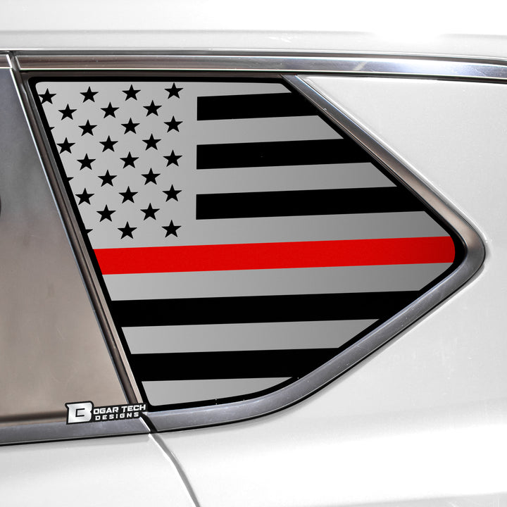 American Flag Rear Quarter Window Vinyl Decal Stickers Fits Nissan Rogue 2021 - 2025 - Bogar Tech Designs