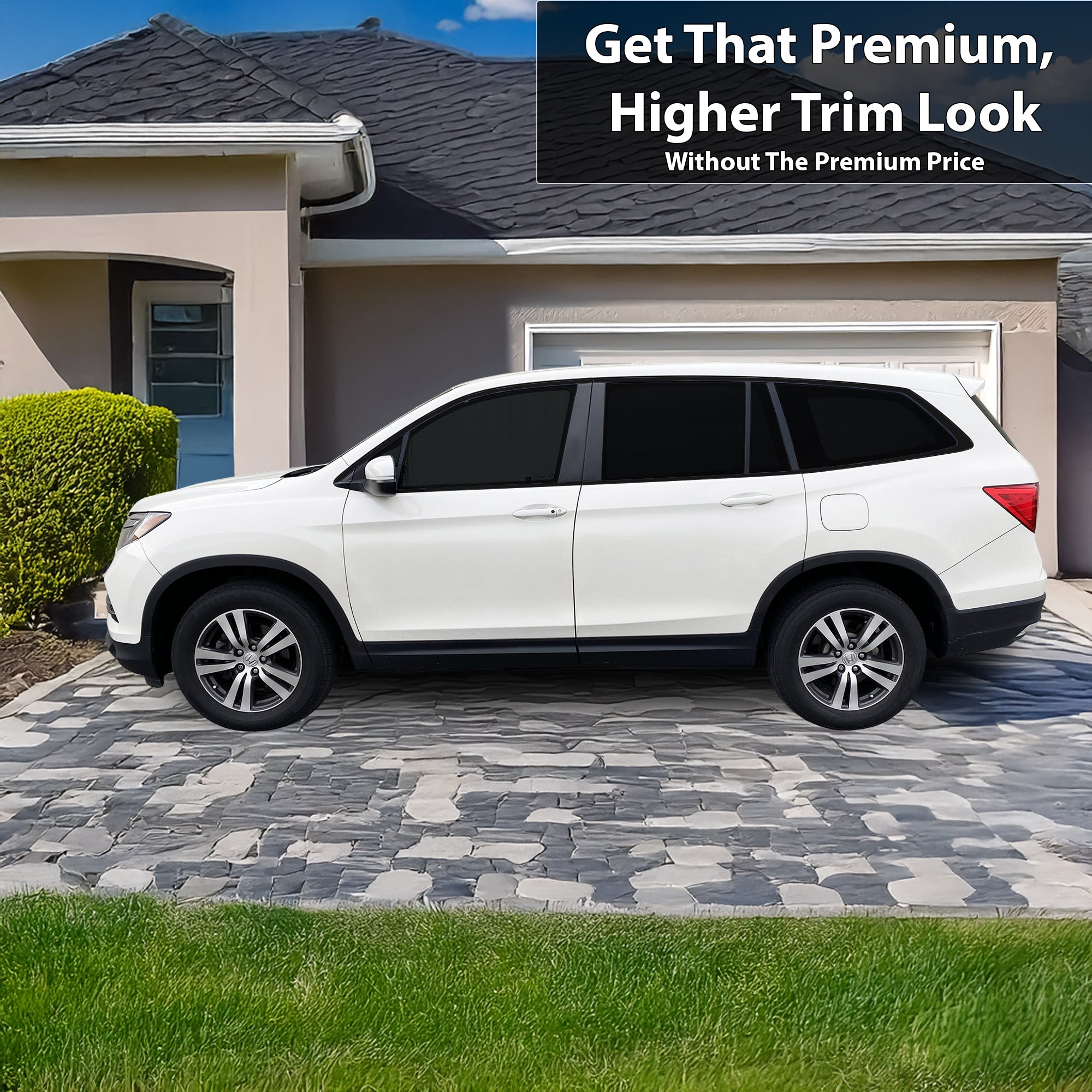 Window Vinyl Chrome Delete Trim Blackout Decal Stickers Overlay Film Fits Honda Pilot 2016 - 2022 - Bogar Tech Designs