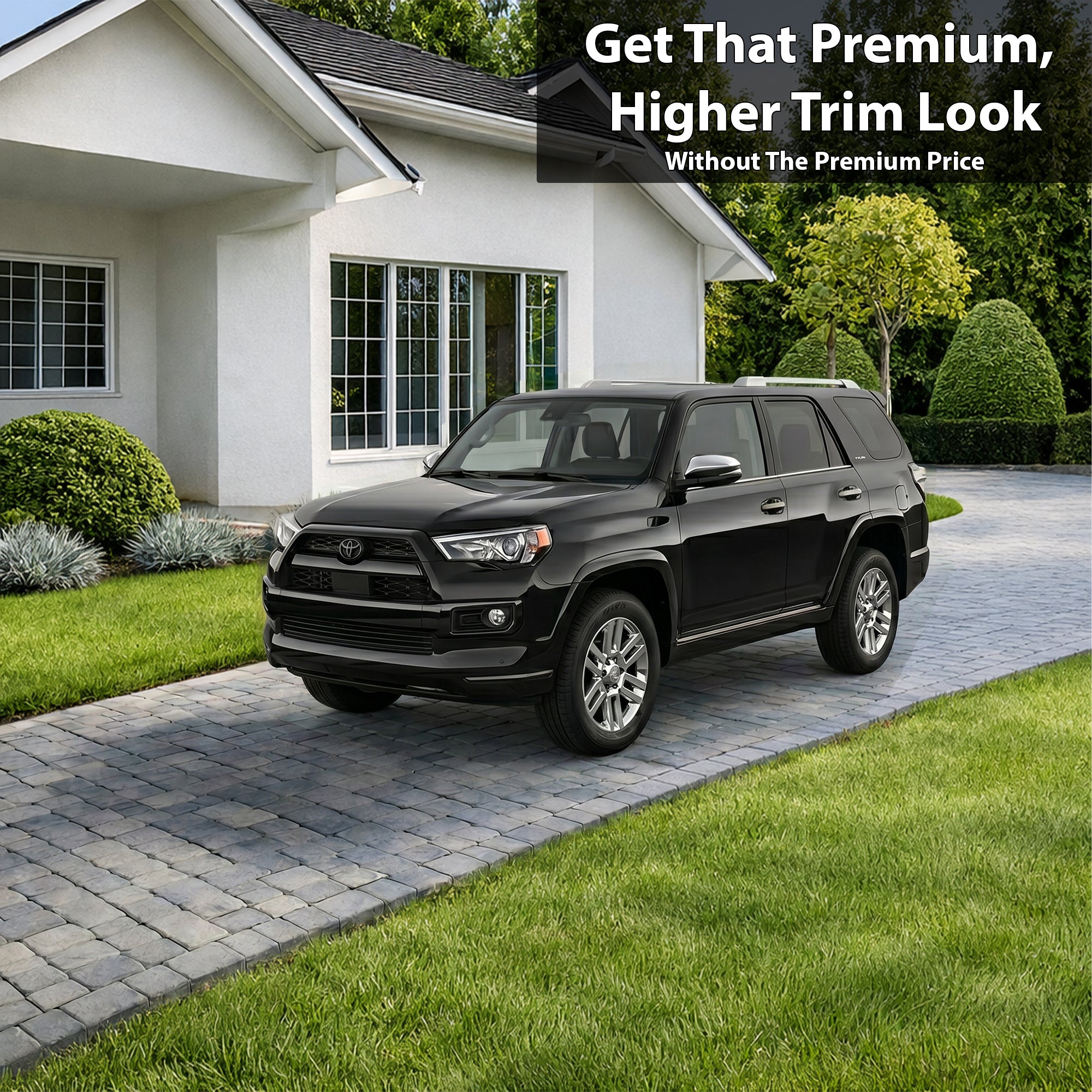Toyota 4Runner 2014-2024 Blackout Chrome Delete Kit - Precut Gloss Black Vinyl Overlays