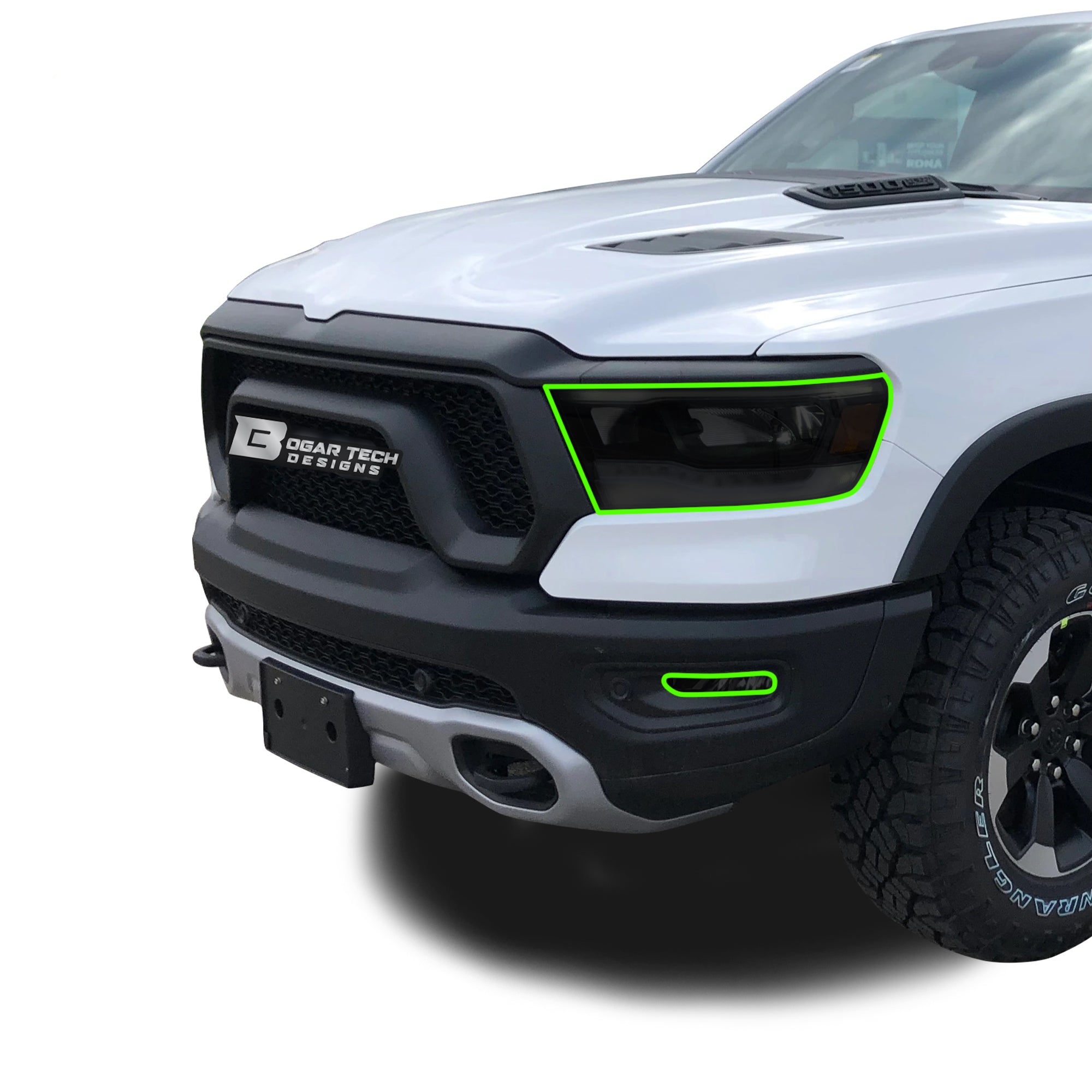 Complete Full Headlight Taillight Precut Overlay Tint Kit with Tools Fits Dodge Ram 2019 - 2024 - Bogar Tech Designs