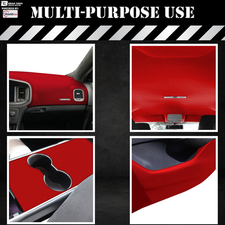 ShieldMe PREMIUM Velvet Fabric Upholstery Automotive Wrap Film Sheet For Dashboard Door Panel Trim Center Console Roof Headliner - Bogar Tech Designs