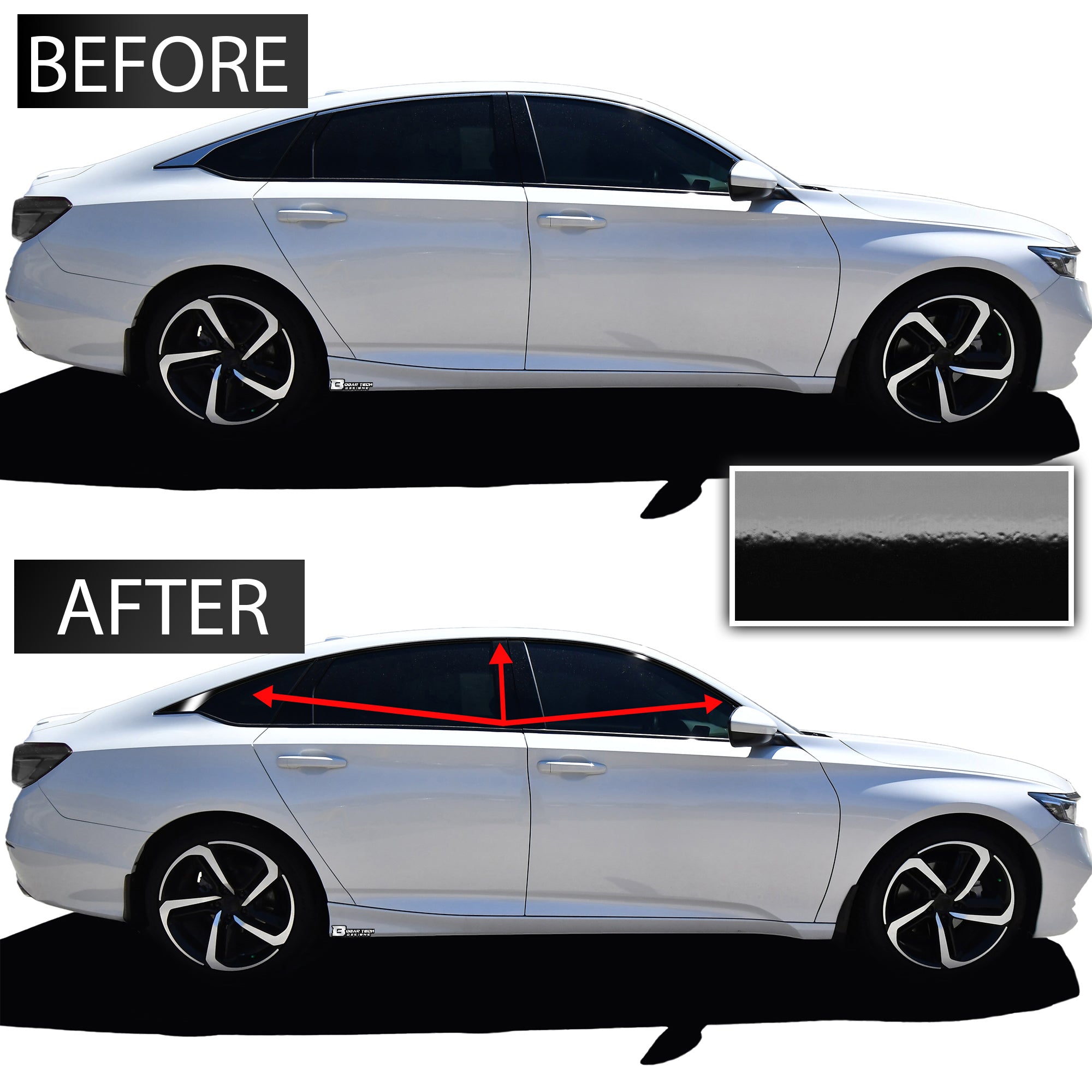 Vinyl Chrome Delete Blackout Decal Stickers Overlay Film Fits Honda Accord Sedan 2018 - 2022 - Bogar Tech Designs