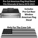 American Flag Rear Window Vinyl Decal Stickers Fits Chevy Silverado GMC Sierra 2019 - 2023