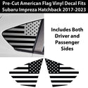 Quarter Window American Flag Vinyl Decal Stickers Fits Subaru Impreza Hatchback 2017-2023