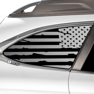 Buy distressed-black Quarter Window American Flag Vinyl Decal Stickers Fits Subaru Outback 2020-2024