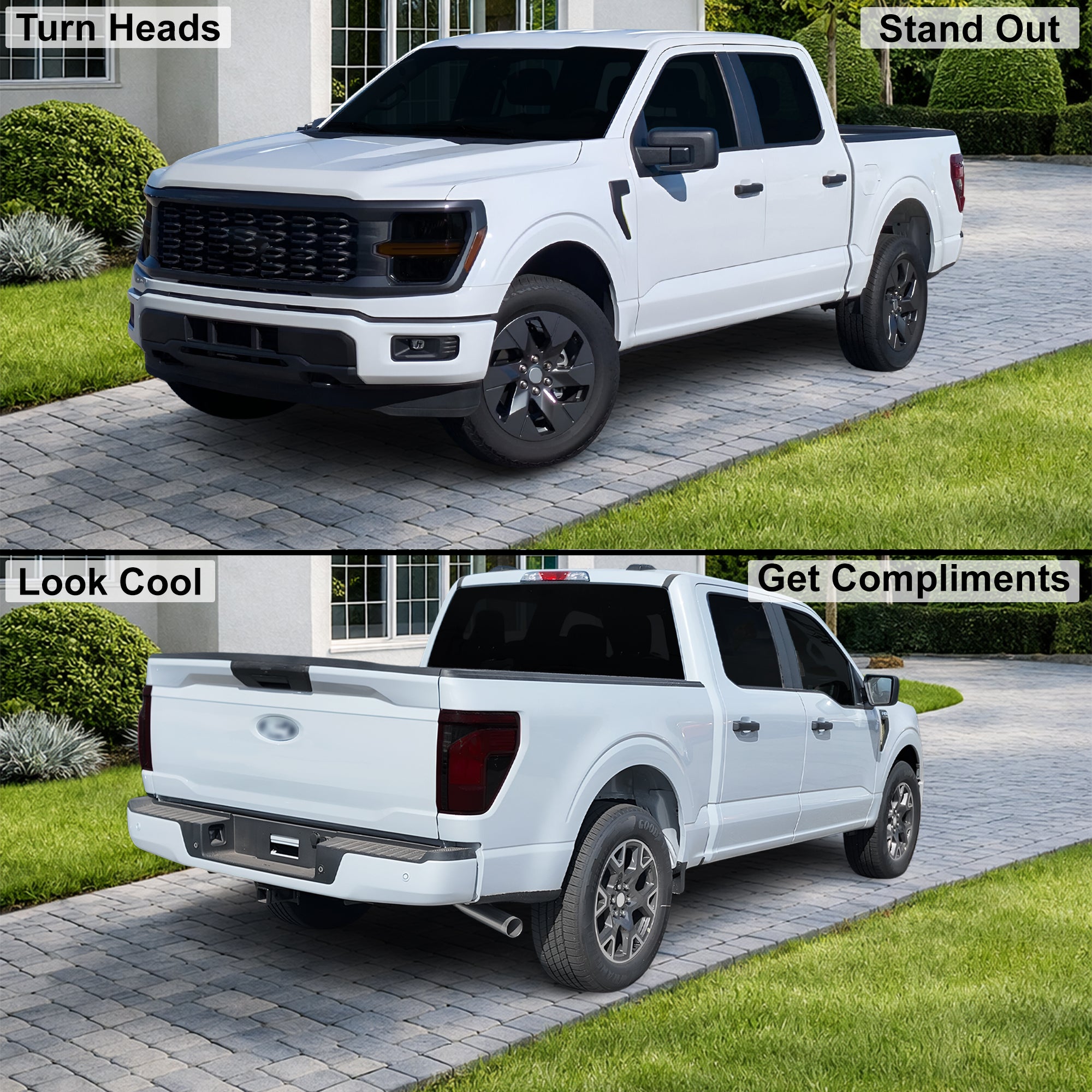 Ford F-150 2024-2026 Dark Smoke Headlight & Taillight Tint Kit – Precut Vinyl Lens Overlays Film