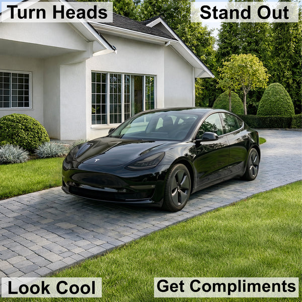Tesla Model 3 2017–2023 Dark Smoke Headlight & Taillight Tint Kit – Precut Vinyl Lens Overlays