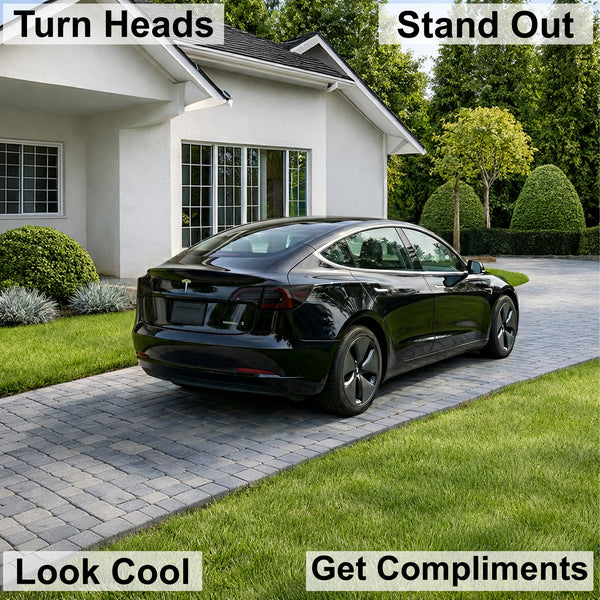 Tesla Model 3 2017–2023 Dark Smoke Headlight & Taillight Tint Kit – Precut Vinyl Lens Overlays