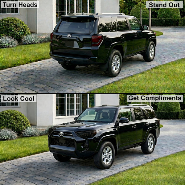 Toyota 4Runner 2014–2024 Dark Smoke Headlight & Taillight Tint Kit – Precut Vinyl Lens Overlays