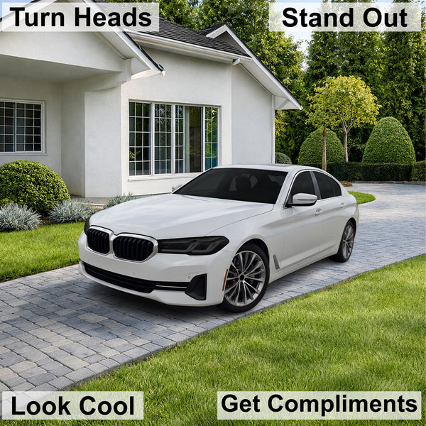 BMW 5 Series 2021–2023 Dark Smoke Headlight & Taillight Tint Kit – Precut Vinyl Lens Overlays