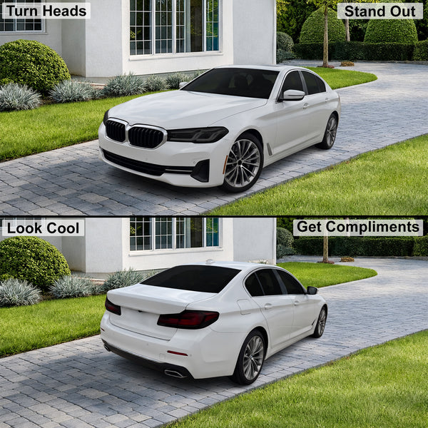 BMW 5 Series 2021–2023 Dark Smoke Headlight & Taillight Tint Kit – Precut Vinyl Lens Overlays