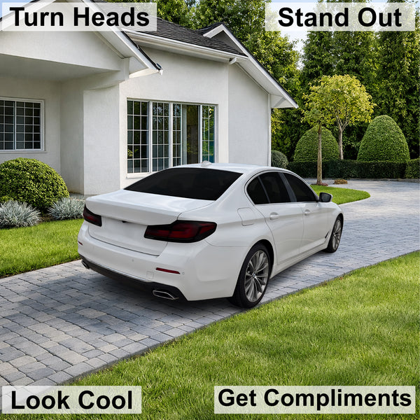 BMW 5 Series 2021–2023 Dark Smoke Headlight & Taillight Tint Kit – Precut Vinyl Lens Overlays
