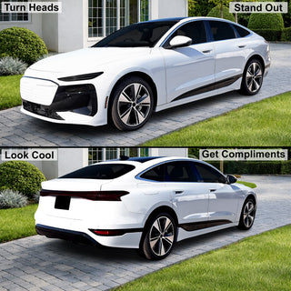 Audi A6 S6 e-tron 2025-2027 Dark Smoke Headlight & Taillight Tint Kit – Precut Vinyl Lens Overlays Film
