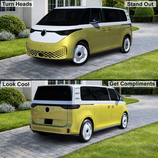 Volkswagen ID. Buzz 2025 Dark Smoke Headlight & Taillight Tint Kit – Precut Vinyl Lens Overlays Film