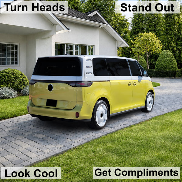 Volkswagen ID. Buzz 2025 Dark Smoke Headlight & Taillight Tint Kit – Precut Vinyl Lens Overlays Film