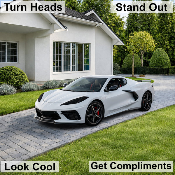 Chevrolet Corvette C8 2020–2026 Dark Smoke Headlight & Taillight Tint Kit – Precut Vinyl Lens Overlays