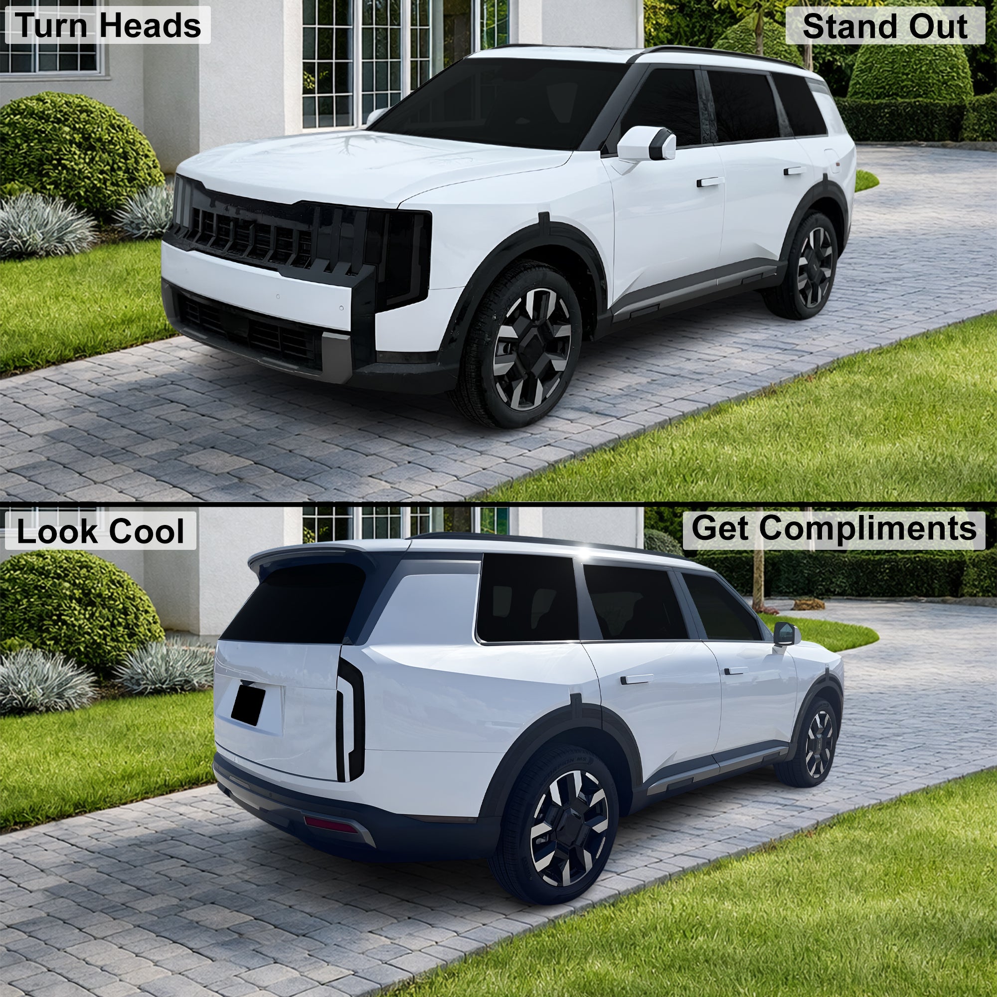 Kia Telluride 2027+ Dark Smoke Headlight & Taillight Tint Kit – Precut Vinyl Lens Overlays Film