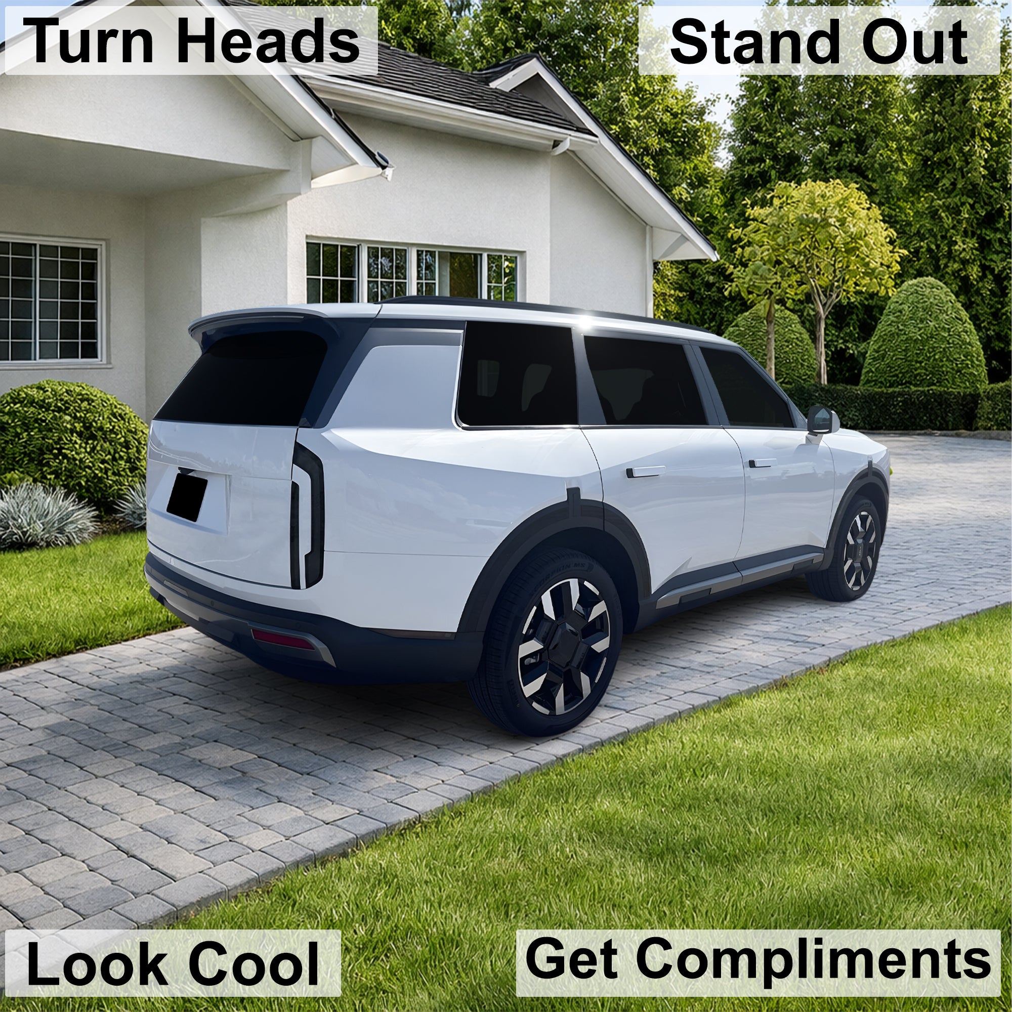 Kia Telluride 2027+ Dark Smoke Headlight & Taillight Tint Kit – Precut Vinyl Lens Overlays Film