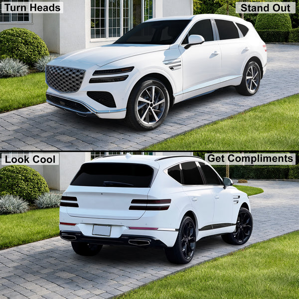 Genesis GV80 SUV 2021-2026 Dark Smoke Headlight & Taillight Tint Kit – Precut Vinyl Lens Overlays Film