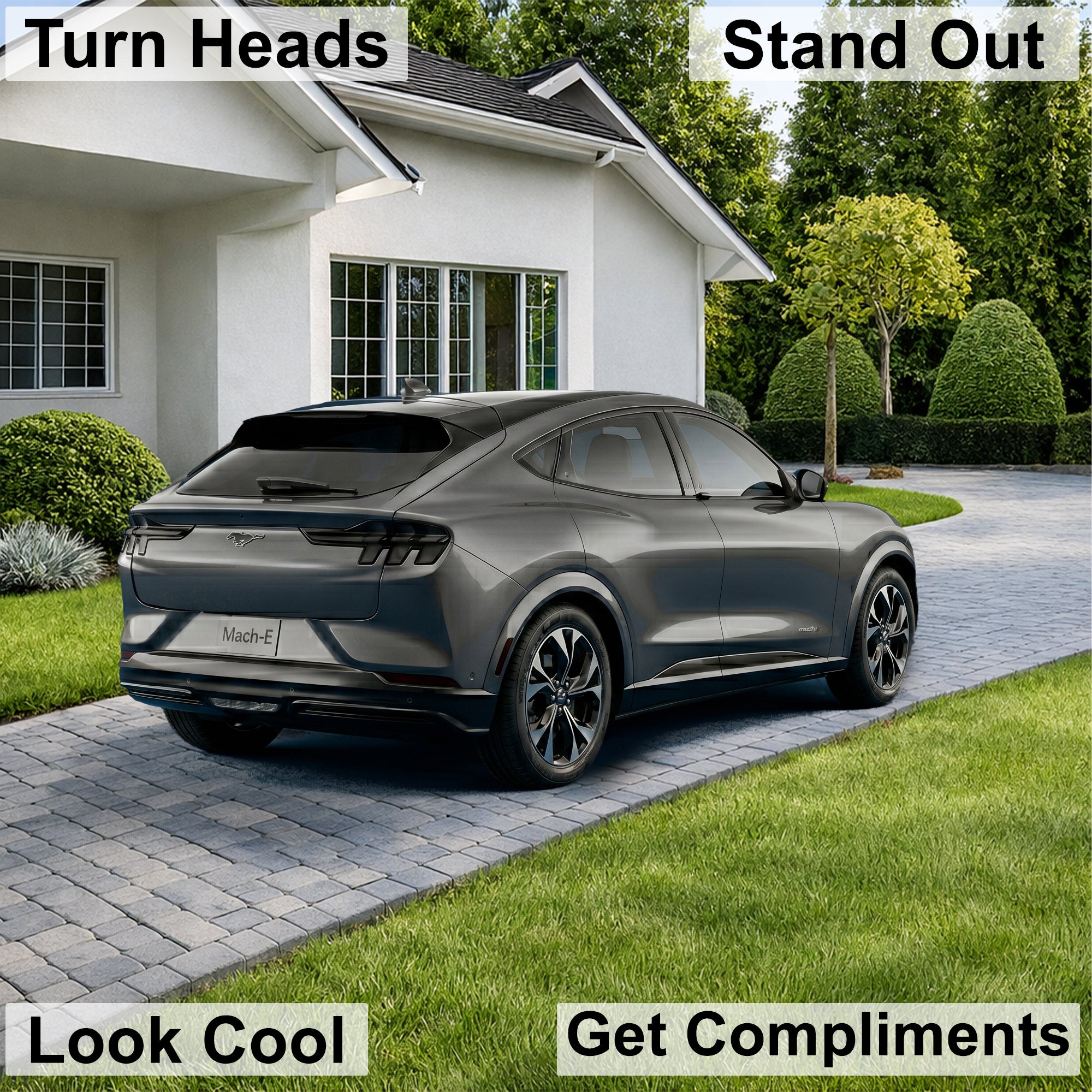 Ford Mustang Mach-E 2021–2026 Dark Smoke Headlight & Taillight Tint Kit – Precut Vinyl Lens Overlays