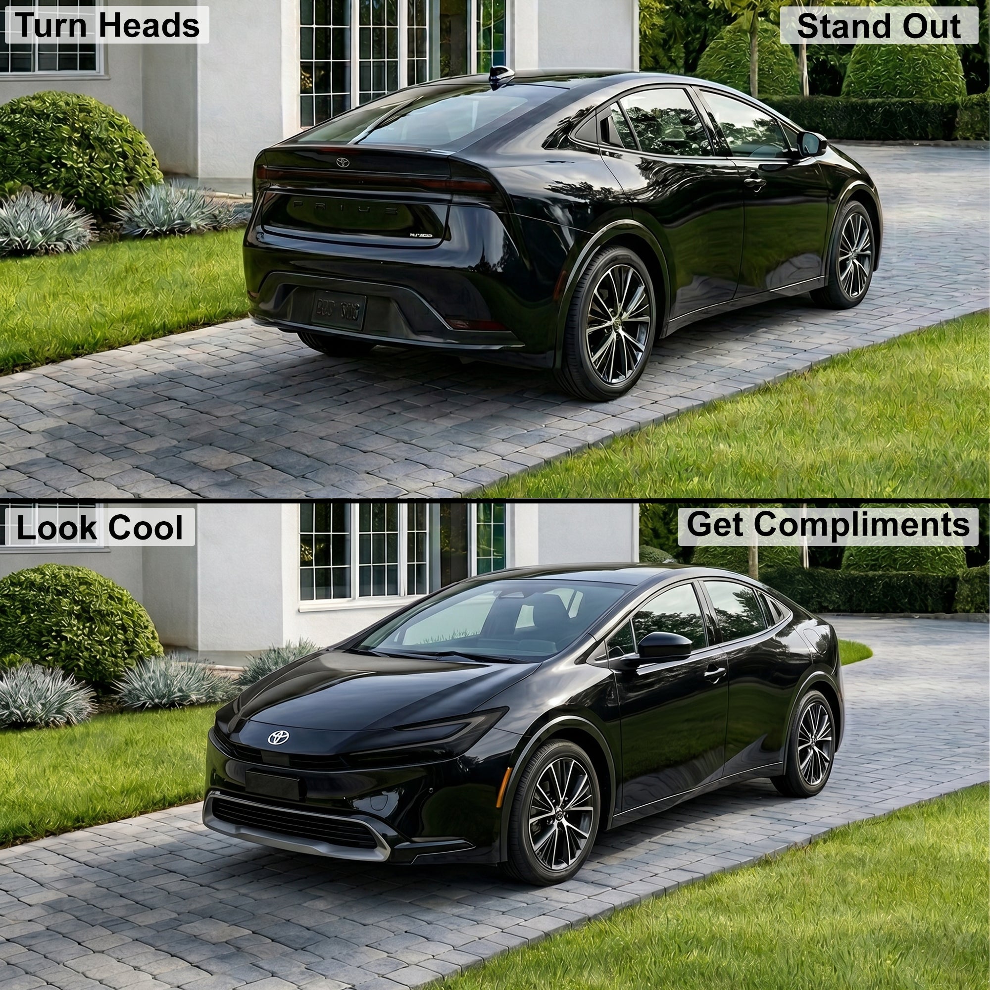 Toyota Prius 2023–2026 Dark Smoke Headlight & Taillight Tint Kit