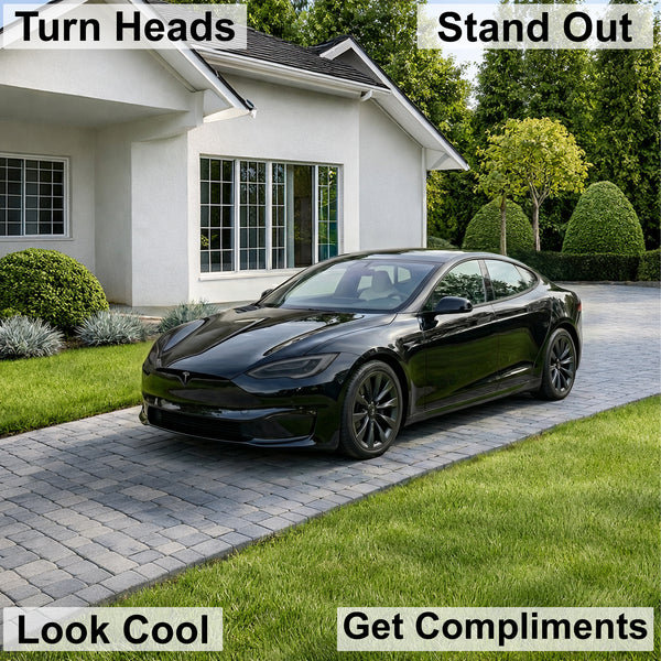 Tesla Model S 2017–2026 Dark Smoke Headlight & Taillight Tint Kit – Precut Vinyl Lens Overlays
