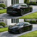 Tesla Model S 2017–2026 Dark Smoke Headlight & Taillight Tint Kit – Precut Vinyl Lens Overlays