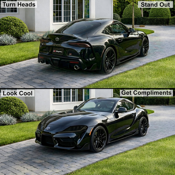 Toyota Supra 2020–2026 Dark Smoke Headlight & Taillight Tint Kit – Precut Vinyl Lens Overlays