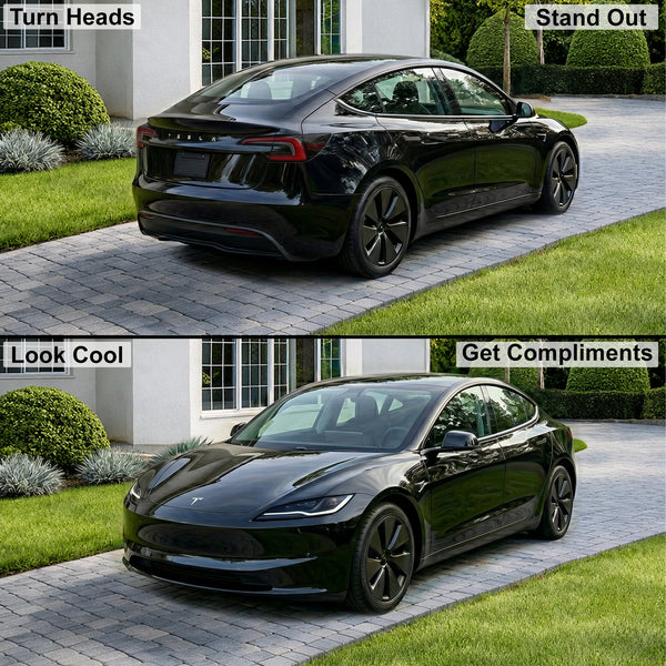 Tesla Model 3 2024–2026 Dark Smoke Headlight & Taillight Tint Kit – Precut Vinyl Lens Overlays