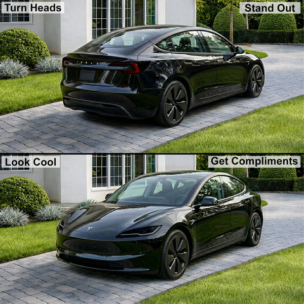 Tesla Model 3 2024–2026 Dark Smoke Headlight & Taillight Tint Kit – Precut Vinyl Lens Overlays