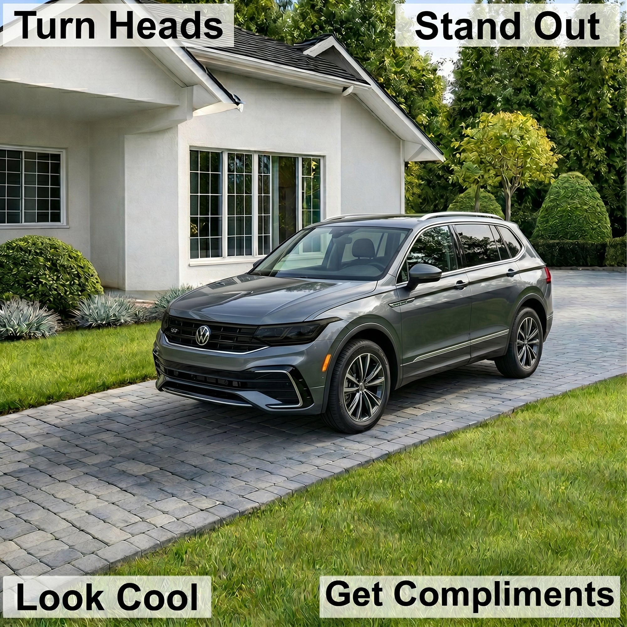 Volkswagen Tiguan 2022–2024 Dark Smoke Headlight & Taillight Tint Kit – Precut Vinyl Lens Overlays