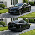 Tesla Model X 2022–2026 Dark Smoke Headlight & Taillight Tint Kit – Precut Vinyl Lens Overlays