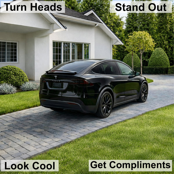 Tesla Model X 2022–2026 Dark Smoke Headlight & Taillight Tint Kit – Precut Vinyl Lens Overlays