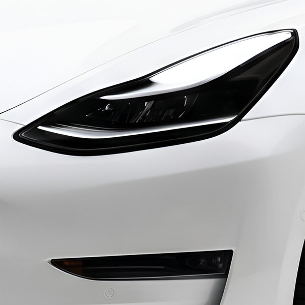 Tesla Model 3 2017–2023 Dark Smoke Headlight & Taillight Tint Kit – Precut Vinyl Lens Overlays