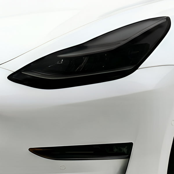 Tesla Model 3 2017–2023 Dark Smoke Headlight & Taillight Tint Kit – Precut Vinyl Lens Overlays