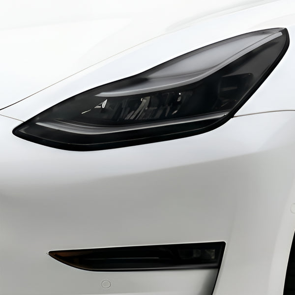 Tesla Model 3 2017–2023 Dark Smoke Headlight & Taillight Tint Kit – Precut Vinyl Lens Overlays
