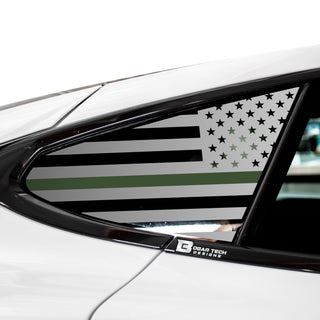 Buy thin-green-line Quarter Window American Flag Vinyl Decal Stickers Fits Tesla Model S 2016-2023