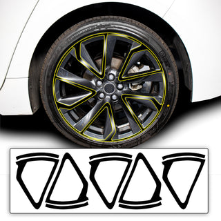 Vinyl Chrome Delete Wheel Trim Blackout Decal Stickers Overlay Film Fits Toyota Corolla 2020-2023