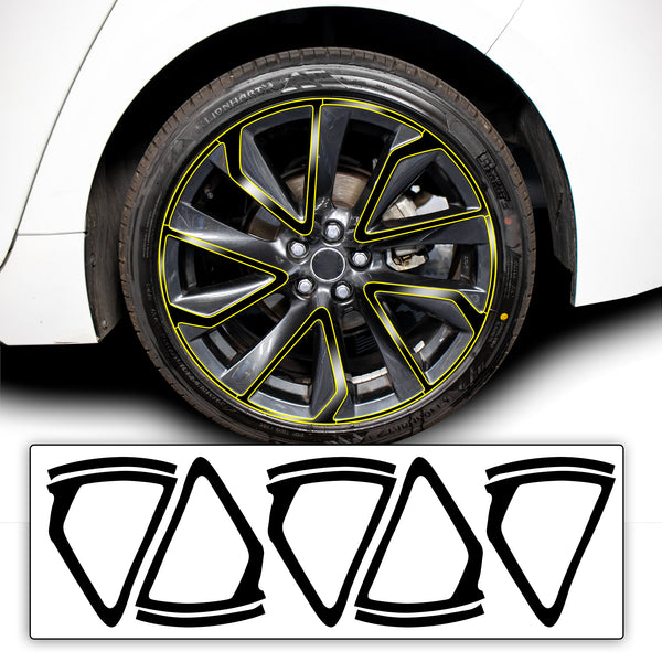 Vinyl Chrome Delete Wheel Trim Blackout Decal Stickers Overlay Film Fits Toyota Corolla 2020-2025