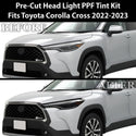 Full Headlight Taillight Precut Smoked PPF Tint Kit Film Overlay Cover Fits Toyota Corolla Cross 2022 2023