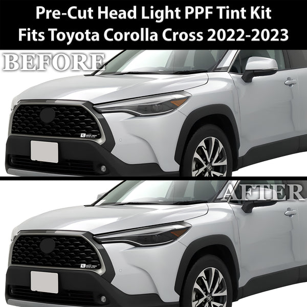 Full Headlight Taillight Precut Smoked PPF Tint Kit Film Overlay Fits Toyota Corolla Cross 2022 2023